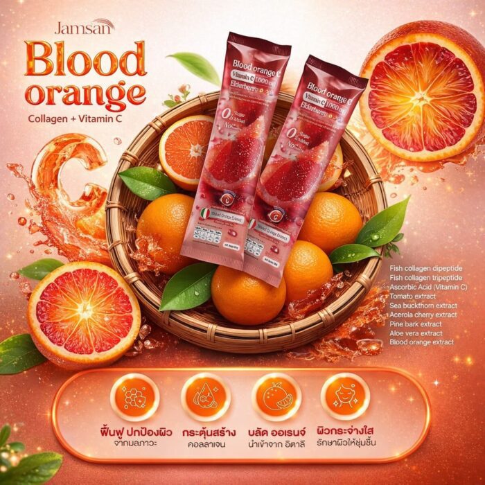 Jamsai Blood Orange C Vitamin C 1000mg with Elderberry Extract 3