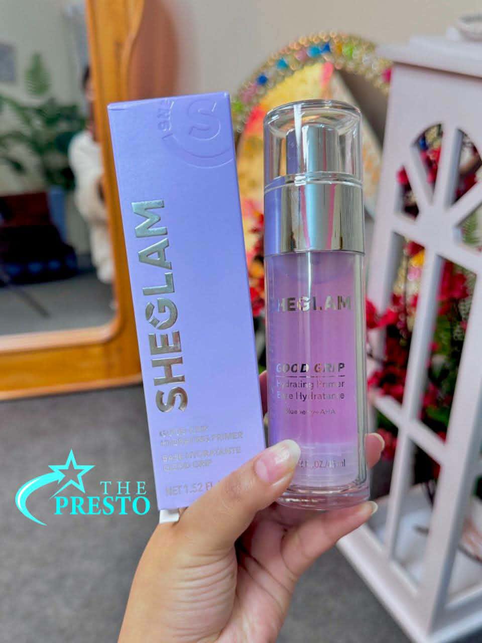 SHEGLAM Good Grip Hydrating Primer-Blueberry+AHA - Mauve Purple (1) SHEGLAM Good Grip Hydrating Primer BlueberryAHA Mauve Purple 1