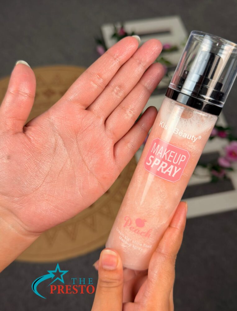Kiss Beauty Peach Dream Star Shine Fixed shimmery Makeup Spray 1