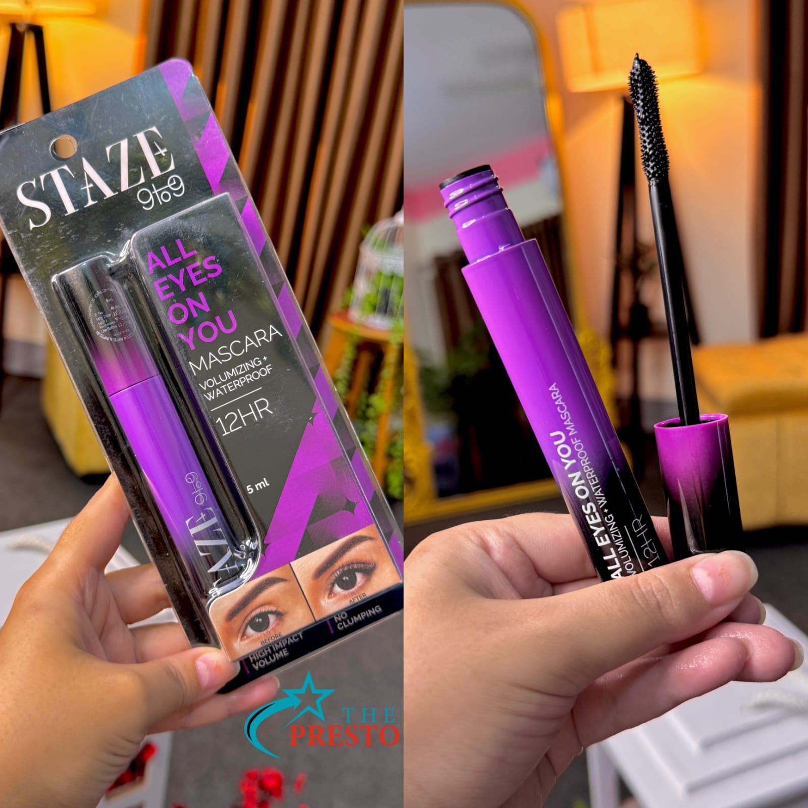 Staze 9to9 All Eyes on Volumizing Smudgeproof + Waterproof Mascara (1) Staze 9to9 All Eyes on Volumizing Smudgeproof Waterproof Mascara 1