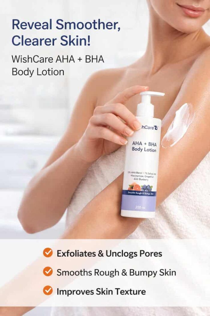 Wishcare AHA BHA Body Lotion Specifically formulated with a 10 AHA Blend and 1 Salicylic Acid 2
