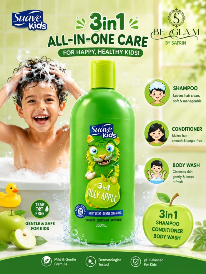 Suave Kids 3-in-1 Silly Apple Shampoo + Conditioner + Body Wash