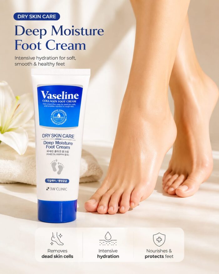 3W Clinic Vaseline Collagen Foot Cream Deep Moisture